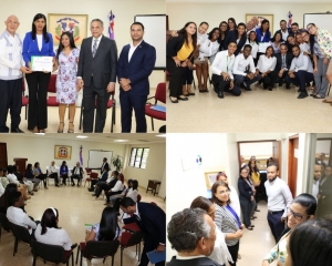 Visita del Ministro de Administración Pública Dr. Ramón Ventura Camejo, a la ONDP, Santiago.